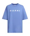 Marni Crew Neck Cotton T-shirt In Blue