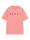Marni Logo-print Cotton T-shirt In Pink