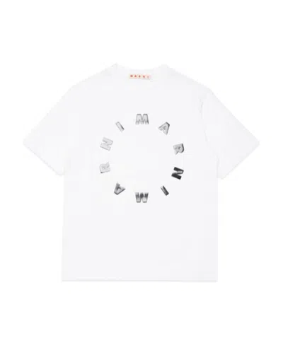 Marni Logo-print Cotton T-shirt In White