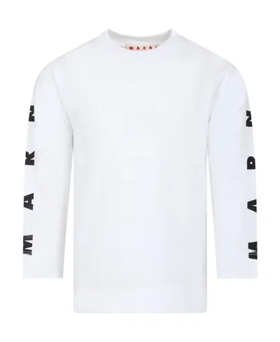 Marni Logo-print Cotton T-shirt In White