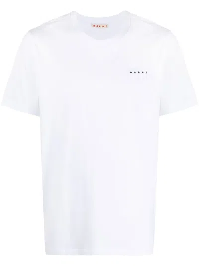 Marni Logo-print Cotton T-shirt In White