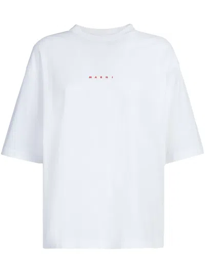 Marni White Cotton Knit T-shirts And Polos