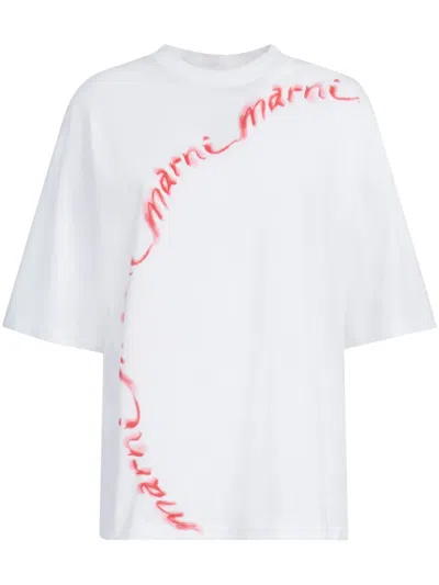 MARNI LOGO-PRINT COTTON T-SHIRT