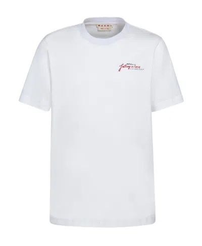 MARNI MARNI WORDSEARCH HEART PRINT T-SHIRT