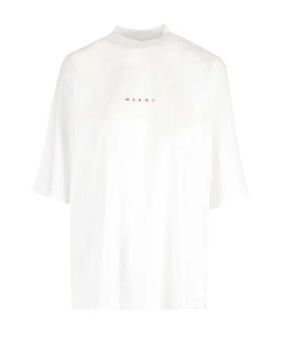 Marni White Cotton Knit T-shirts And Polos