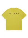 Marni Logo-print Cotton T-shirt In Yellow