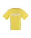 Marni Relaxed-fit Short-sleeve T-shirt With Bold Logo Print In Yellow
