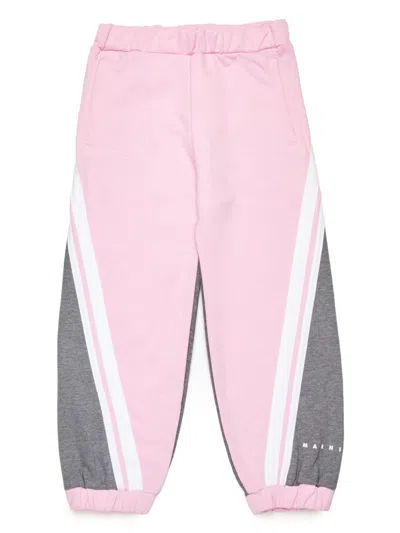 Marni Kids' Logo-print Cotton Track Pants In Pink