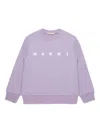 Marni Logo-print Crew-neck Sweater In Purple