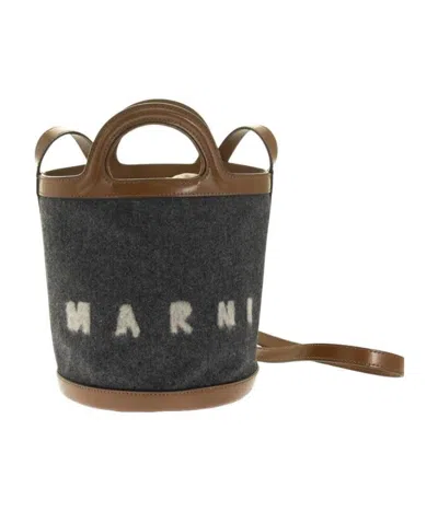 Marni Logo-print Detail Tote Bag In Black