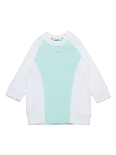 Marni Babies' Logo-print Dress In 绿色