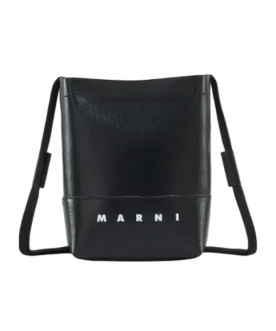 Marni Logo-print Crossbody Bag In Black