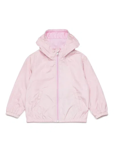 Marni Babies' Logo-print Hooded Jacket In 粉色