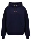Marni Long Sleeved Hooded Sweatshirt In Blue