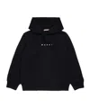 Marni Long-sleeved Hooded Sweatshirt In Black