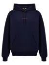 Marni Long Sleeved Hooded Sweatshirt In Blue