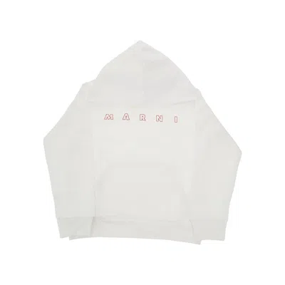 Marni Logo Print Hoodie Kids In White