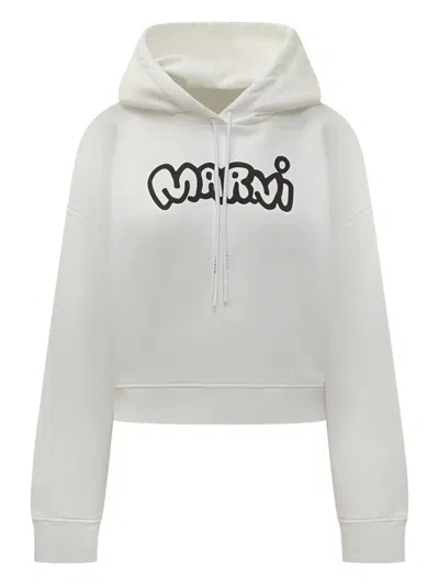 MARNI LOGO-PRINT HOODIE