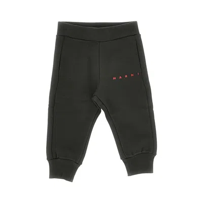 Marni Kids' Logo Print Jogging Pants In Black