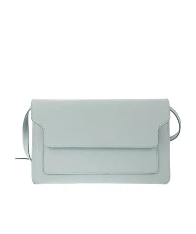 Marni Logo-print Leather Crossbody Bag In Green