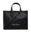 Marni Logo-print Leather Tote Bag In Black