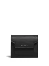 Marni Saffiano Leather Flat Wallet In Black