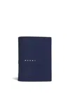 Marni Logo-print Leather Wallet In Blau