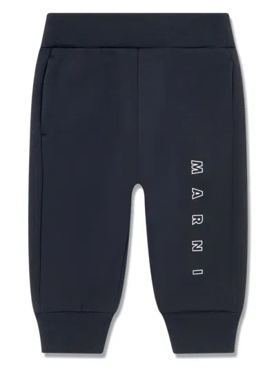 Marni Babies' Logo-print Leggings In Blue