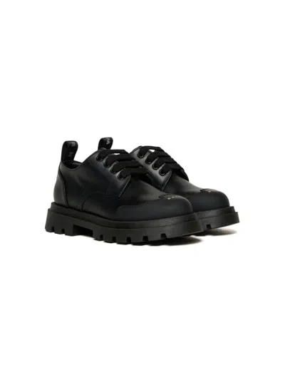 Marni Kids' Logo-print Loafers In Black