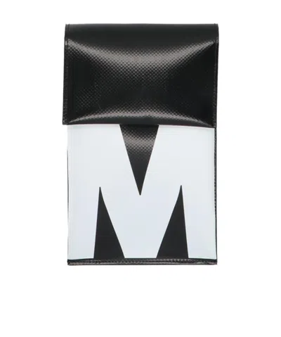 Marni Logo Print Neck Strap Cardholder In Black