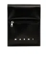 Marni Logo-print Press-stud Fastening Shoulder Bag In Black