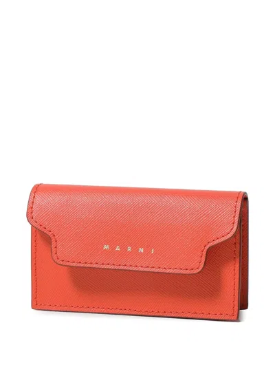 Marni Logo-print Purse In Orange