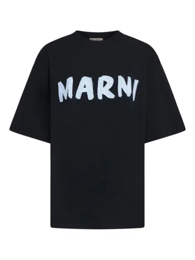 Marni Logo-print Round-neck T-shirt In Black