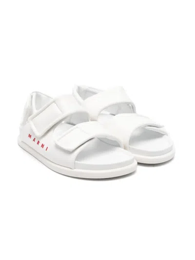 Marni Kids' Logo-print Sandals In White