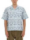 Marni Cotton Bowling Shirt In Azure