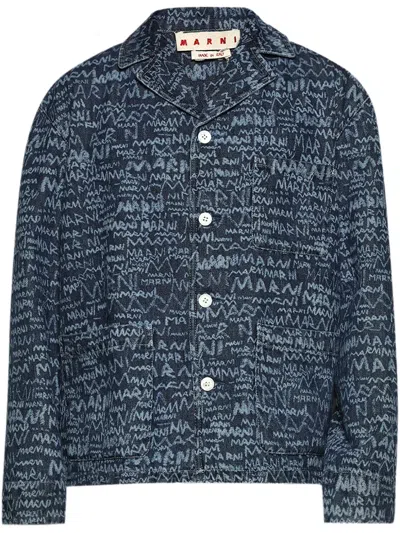 Marni Logo-print Shirt In Blue