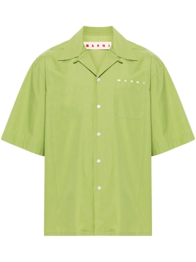 Marni Logo-print Shirt In Lov40 Kiwi