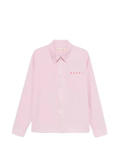 Marni Logo-print Shirt In Pink