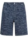 Marni Logo Denim Shorts In Blue