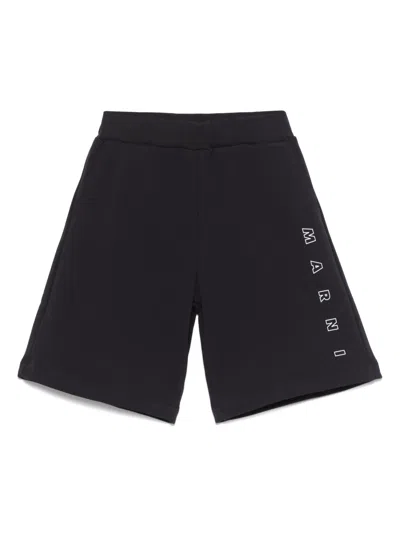 Marni Kids' Logo-print Shorts In Blue