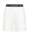 Marni Logo-tape Cotton Shorts In White