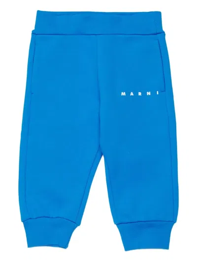 Marni Babies' Logo-print Sweatpants In Blue
