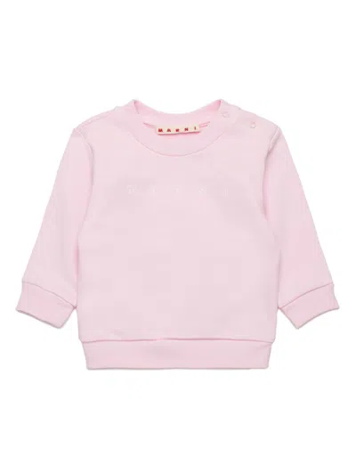 Marni Babies' Logo-print Sweatshirt In 粉色