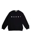 Marni Kids Logo-printed Crewneck Sweatshirt In Black