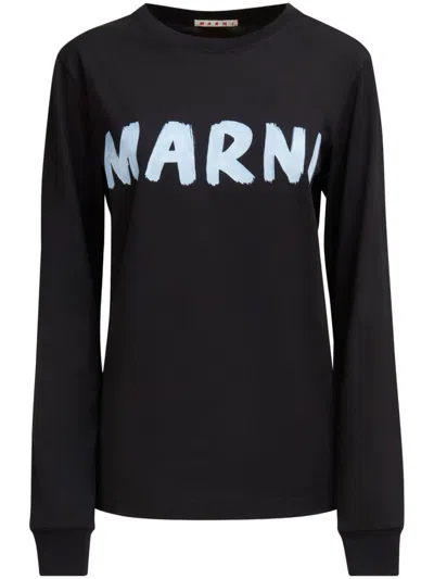 Marni Logo Print Sweatshirt In Multicolor