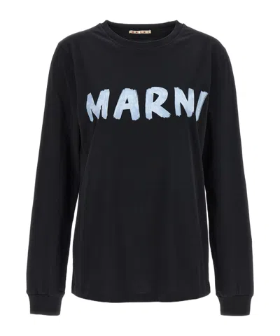 MARNI MARNI LOGO PRINTED CREWNECK T-SHIRT