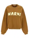 Marni Long-sleeve Cotton Sweatshirt With Brushstroke Detail In Green