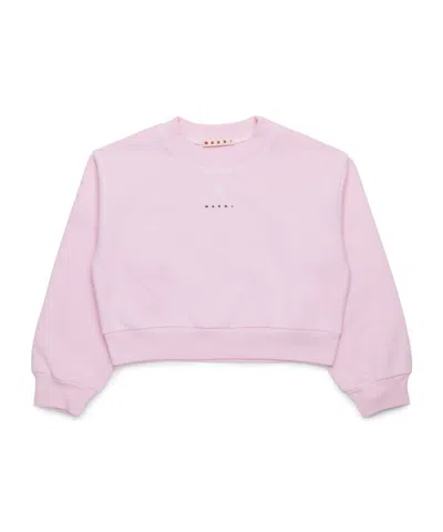 MARNI MARNI KIDS LOGO DETAILED CREWNECK SWEATSHIRT