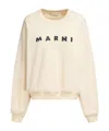 Marni Ivory Sweatshirt With Textured Lettering In White