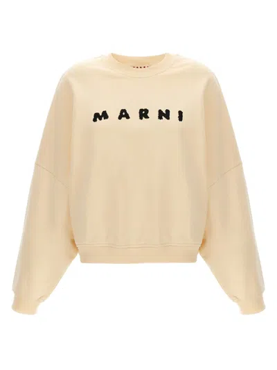 Marni Logo Print Sweatshirt White